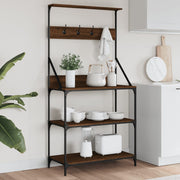 Bakkersrek 4-laags bewerkt hout 84x40.5x170 cm bruin eikenkleurig