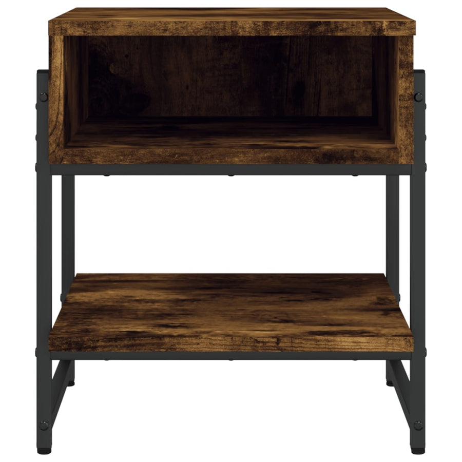 Salontafel 40x40x45 cm bewerkt hout gerookt eikenkleurig