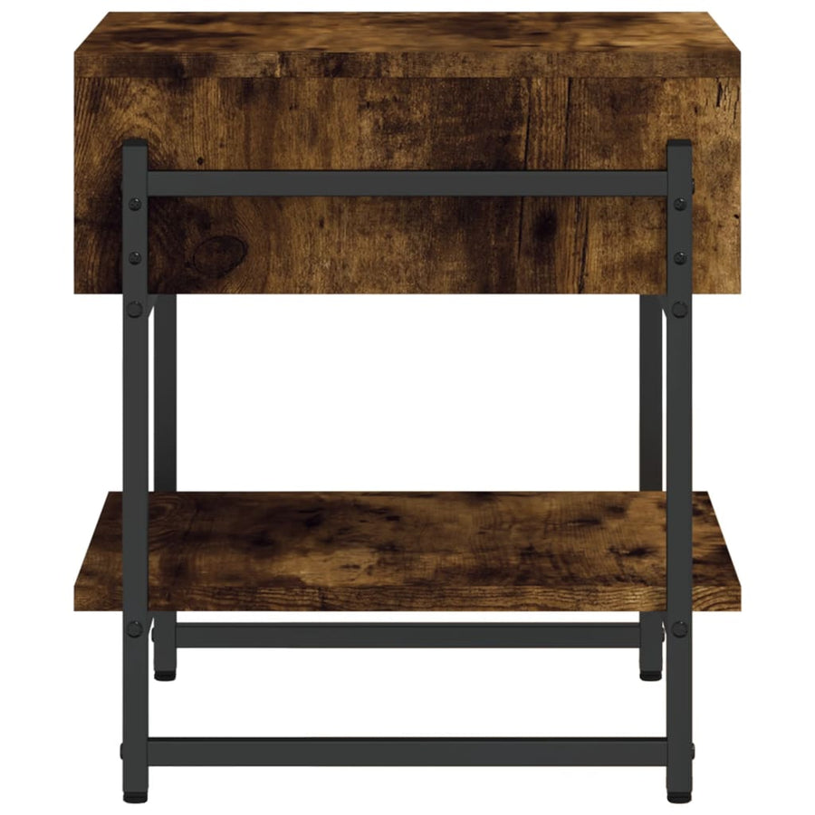 Salontafel 40x40x45 cm bewerkt hout gerookt eikenkleurig