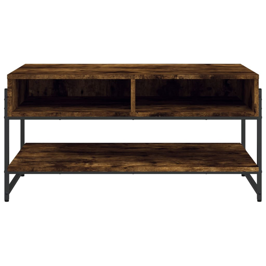 Salontafel 90x50x45 cm bewerkt hout gerookt eikenkleurig