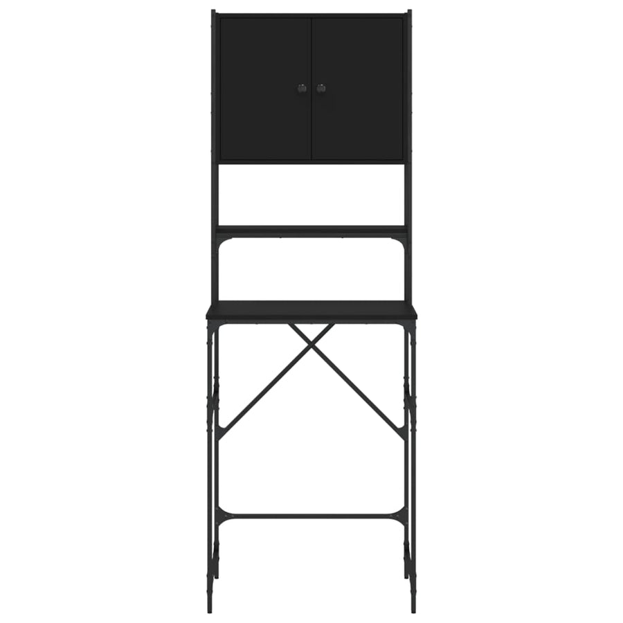 Wasmachinekast 68x48,5x194 cm zwart