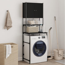 Wasmachinekast 68x48,5x194 cm zwart