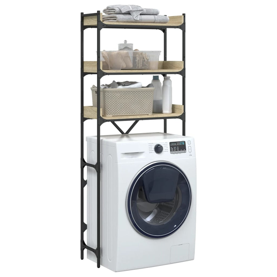 Wasmachinekast 67x25x163 cm bewerkt hout sonoma eikenkleurig
