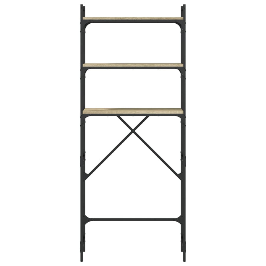 Wasmachinerek 67x25x163 cm bewerkt hout sonoma eikenkleurig
