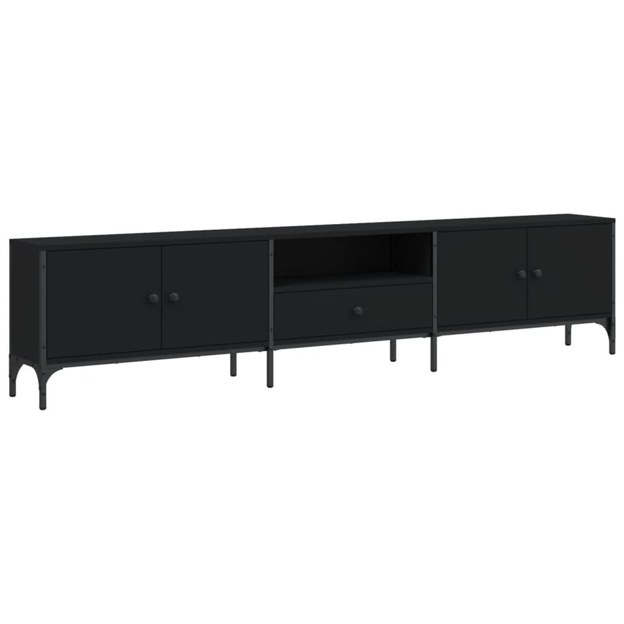 Tv-Meubel Met Lade 200X25X44 Cm Bewerkt Hout Zwart