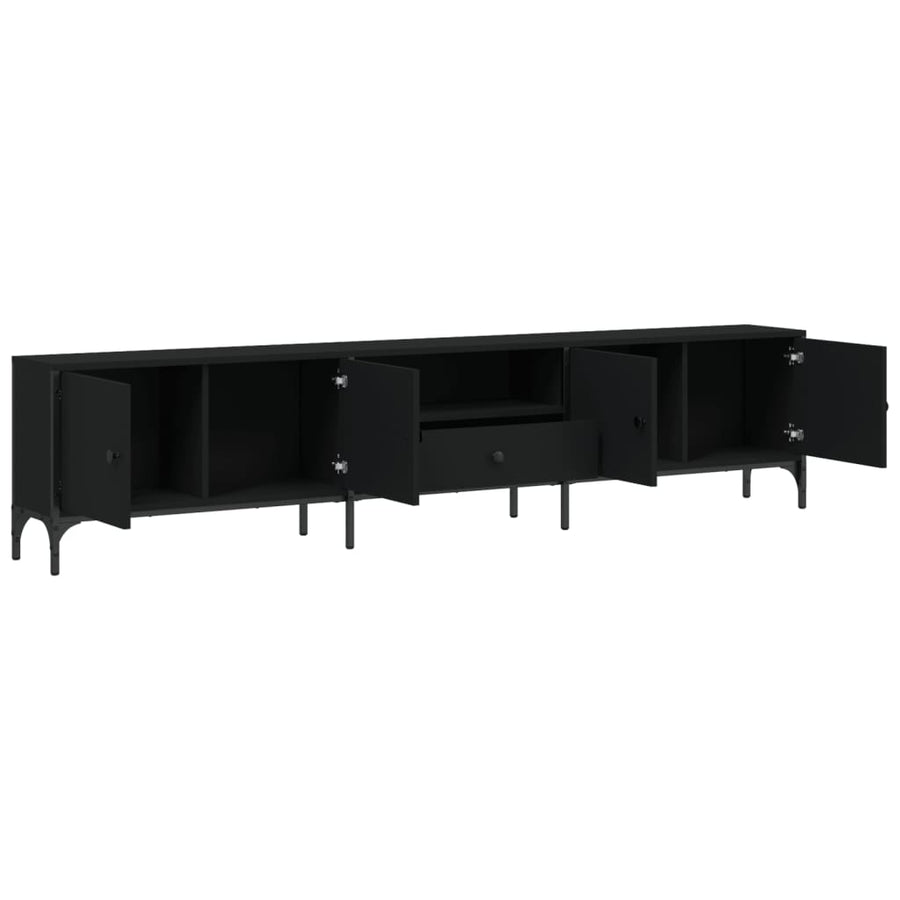 Tv-Meubel Met Lade 200X25X44 Cm Bewerkt Hout Zwart