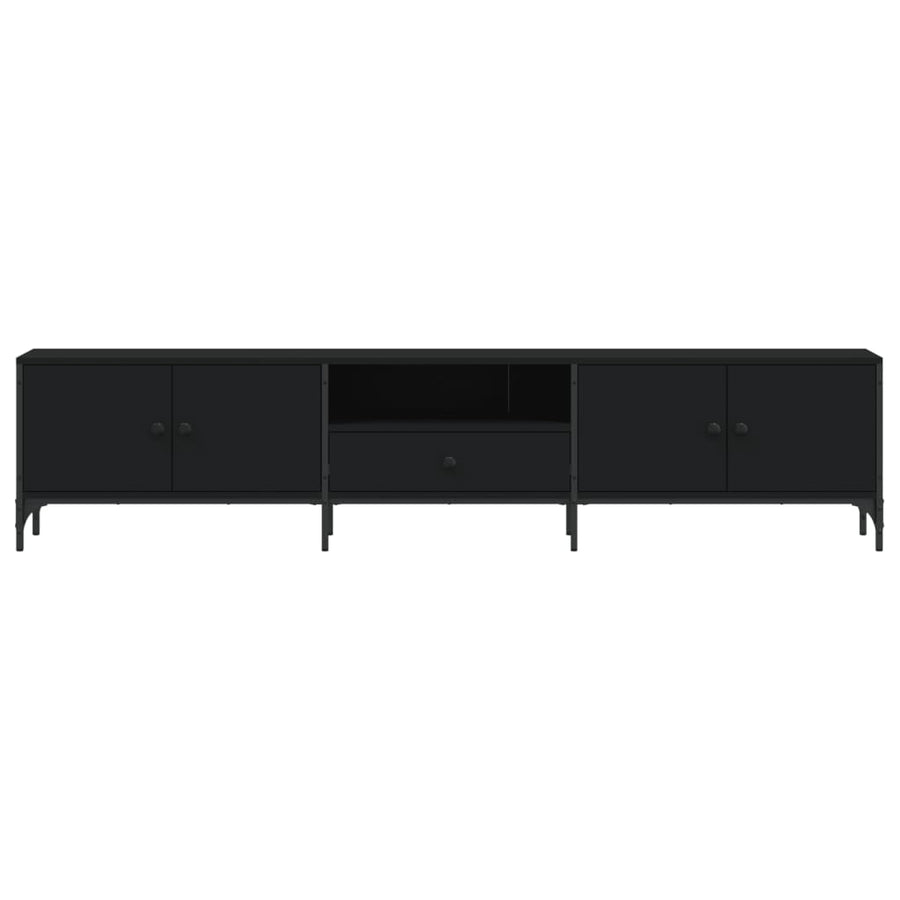 Tv-Meubel Met Lade 200X25X44 Cm Bewerkt Hout Zwart