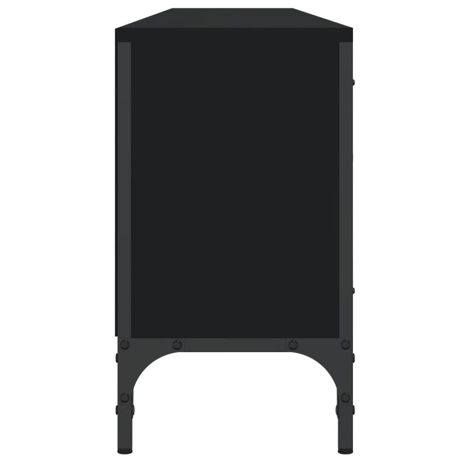 Tv-Meubel Met Lade 200X25X44 Cm Bewerkt Hout Zwart