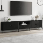 Tv-meubel 200x25x44 cm bewerkt hout zwart