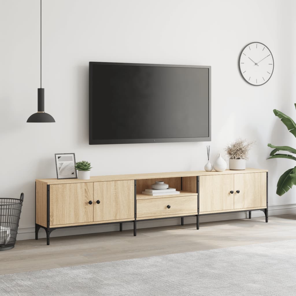 Tv-Meubel Met Lade 200X25X44 Cm Bewerkt Hout Kleur Sonoma eiken