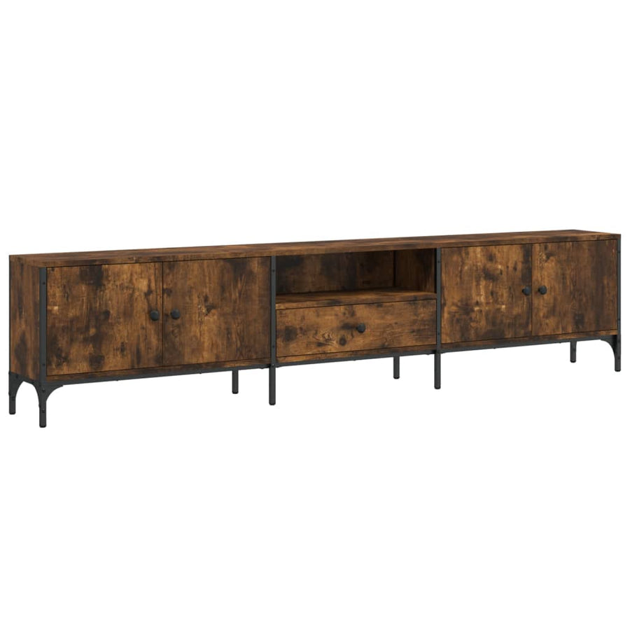 Tv-Meubel Met Lade 200X25X44 Cm Bewerkt Hout Kleur Gerookt eiken