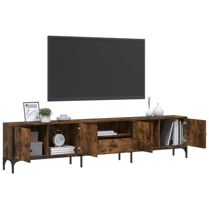 Tv-Meubel Met Lade 200X25X44 Cm Bewerkt Hout Kleur Gerookt eiken