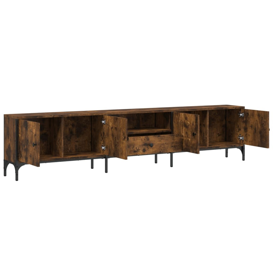 Tv-Meubel Met Lade 200X25X44 Cm Bewerkt Hout Kleur Gerookt eiken