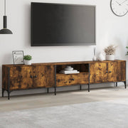Tv-meubel 200x25x44 cm bewerkt hout gerookt eiken