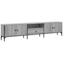 Tv-Meubel Met Lade 200X25X44 Cm Bewerkt Hout Eiken Grijs sonoma