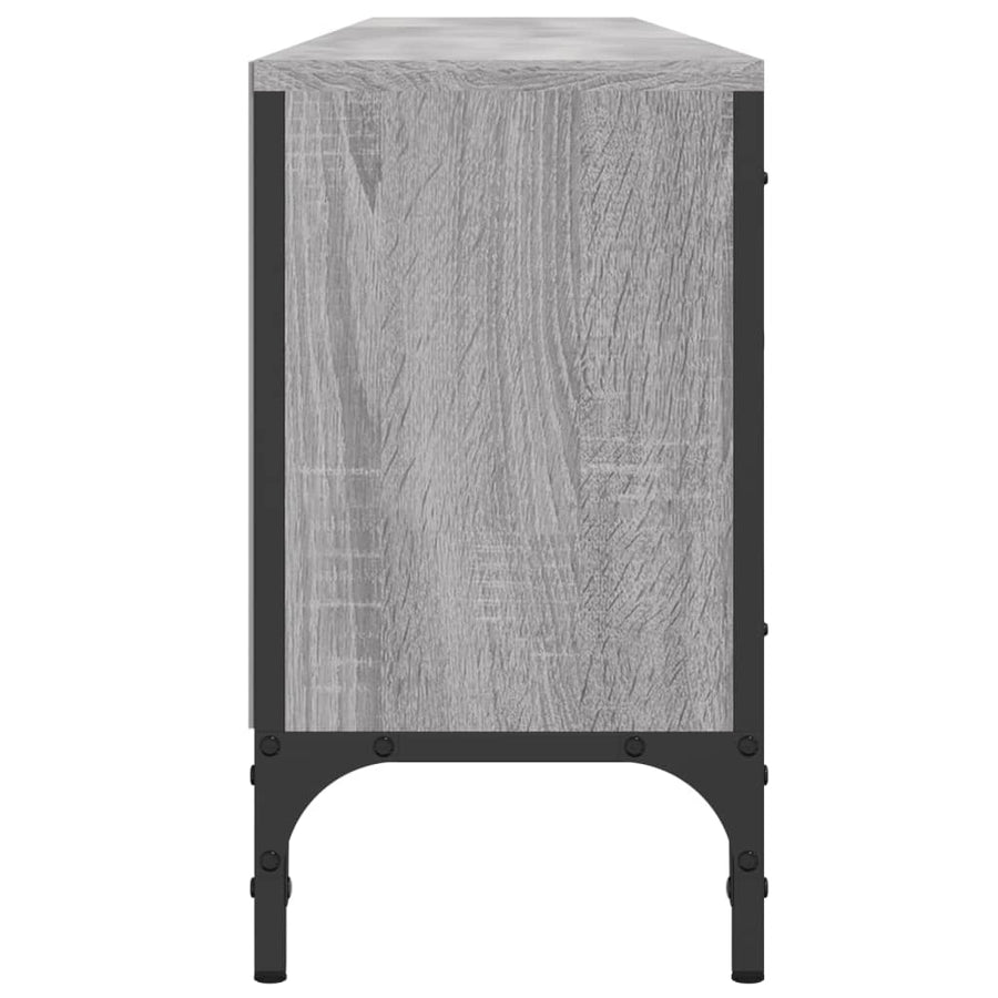 Tv-Meubel Met Lade 200X25X44 Cm Bewerkt Hout Eiken Grijs sonoma