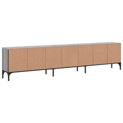 Tv-Meubel Met Lade 200X25X44 Cm Bewerkt Hout Eiken Grijs sonoma