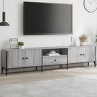 Tv-meubel 200x25x44 cm bewerkt hout grijs sonoma eiken