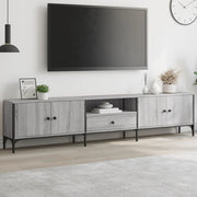 Tv-meubel 200x25x44 cm bewerkt hout grijs sonoma eiken