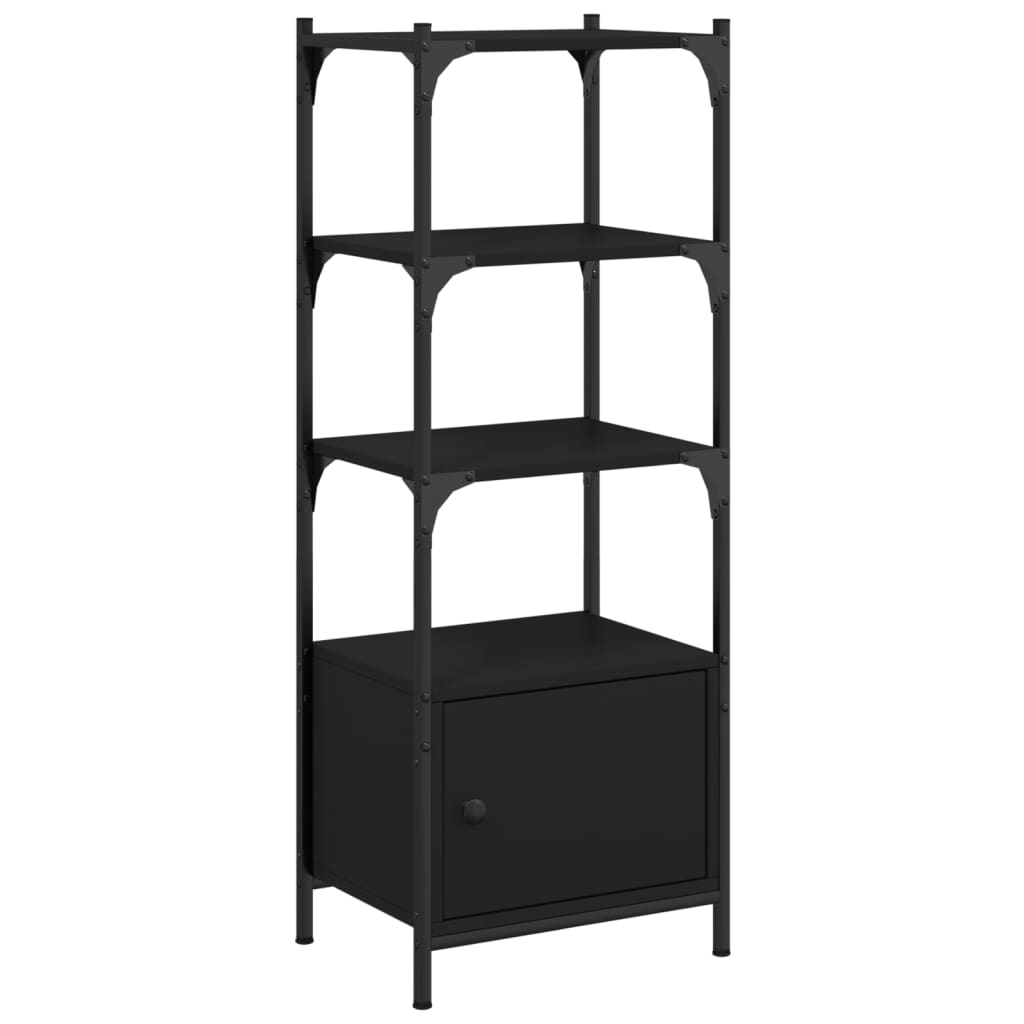 Boekenkast 3-Laags 4X30X09,5 Cm Bewerkt Hout 41 x 30 x 109.5 cm Zwart