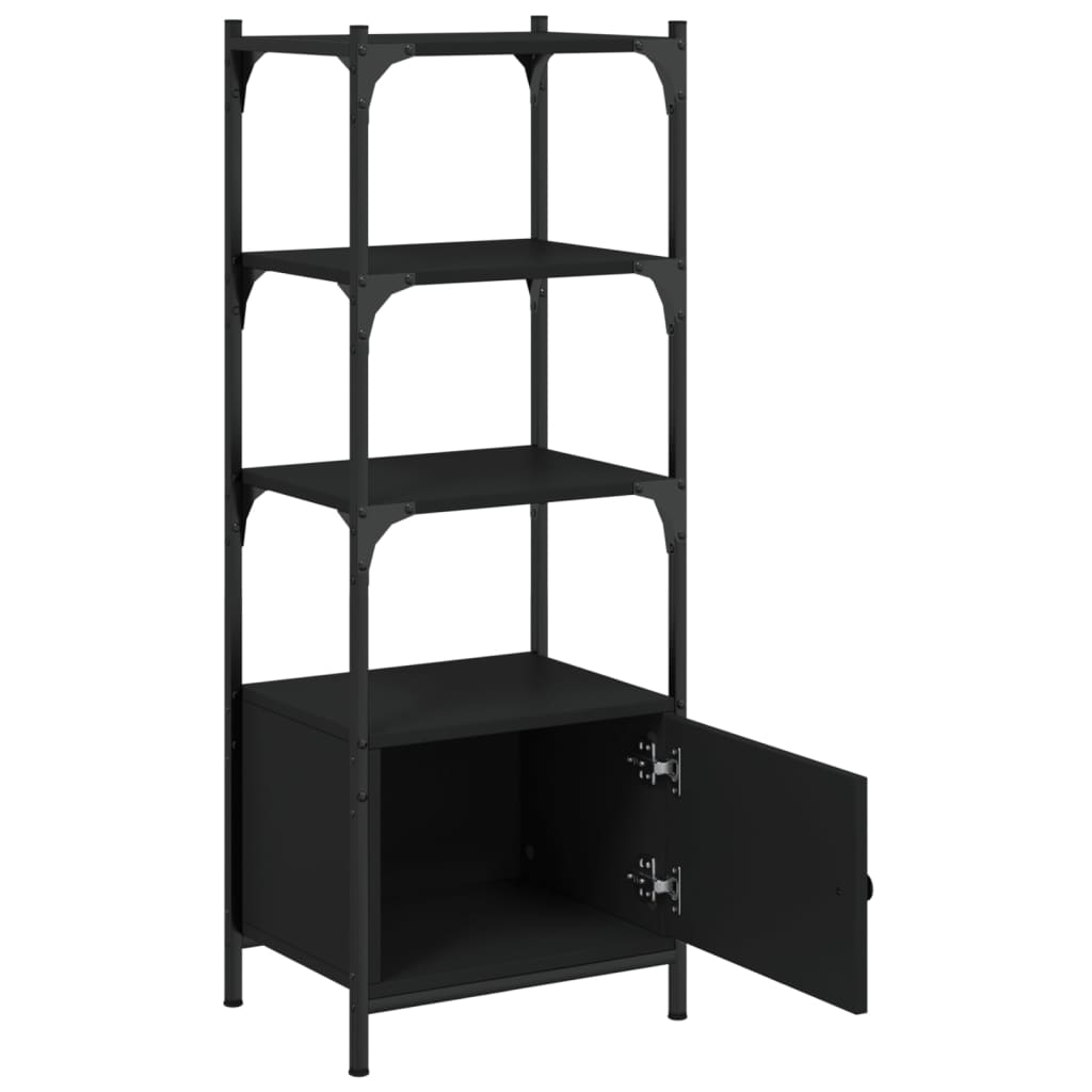 Boekenkast 3-Laags 4X30X09,5 Cm Bewerkt Hout 41 x 30 x 109.5 cm Zwart