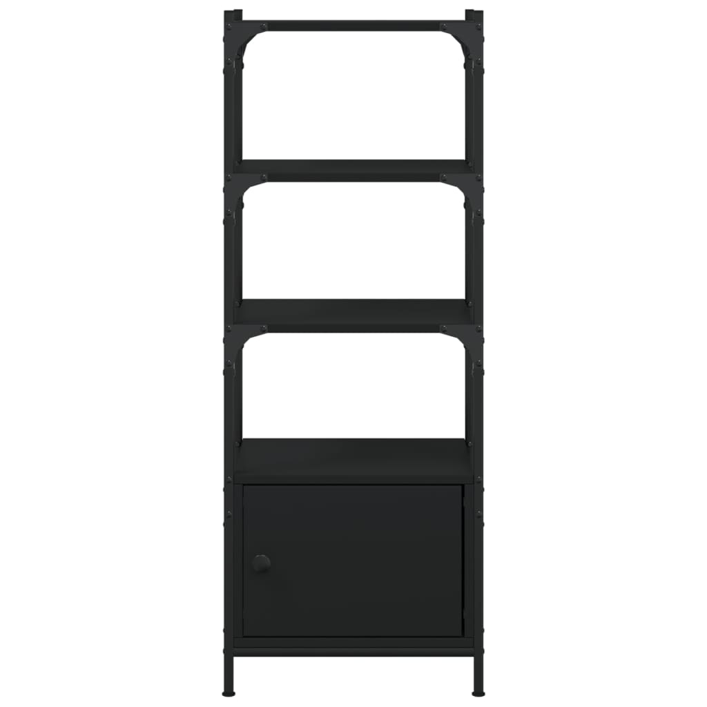 Boekenkast 3-Laags 4X30X09,5 Cm Bewerkt Hout 41 x 30 x 109.5 cm Zwart