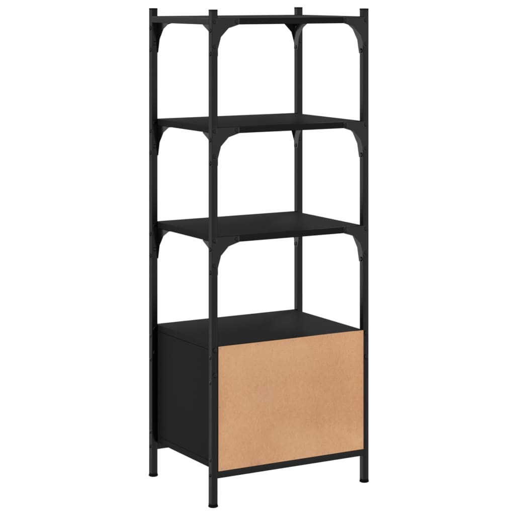 Boekenkast 3-Laags 4X30X09,5 Cm Bewerkt Hout 41 x 30 x 109.5 cm Zwart