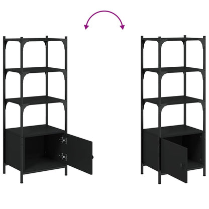 Boekenkast 3-Laags 4X30X09,5 Cm Bewerkt Hout 41 x 30 x 109.5 cm Zwart
