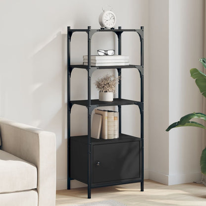 Boekenkast 3-Laags 4X30X09,5 Cm Bewerkt Hout 41 x 30 x 109.5 cm Zwart