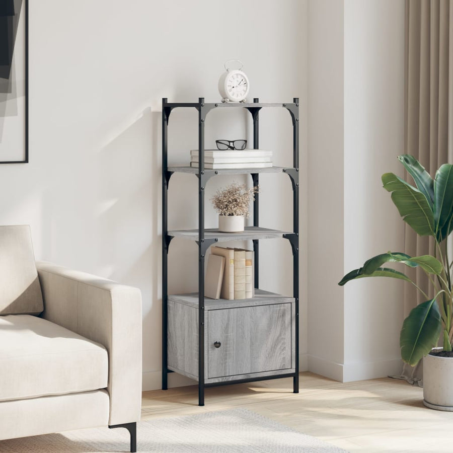 Boekenkast 3-Laags 4X30X09,5 Cm Bewerkt Hout 41 x 30 x 109.5 cm Grijs sonoma