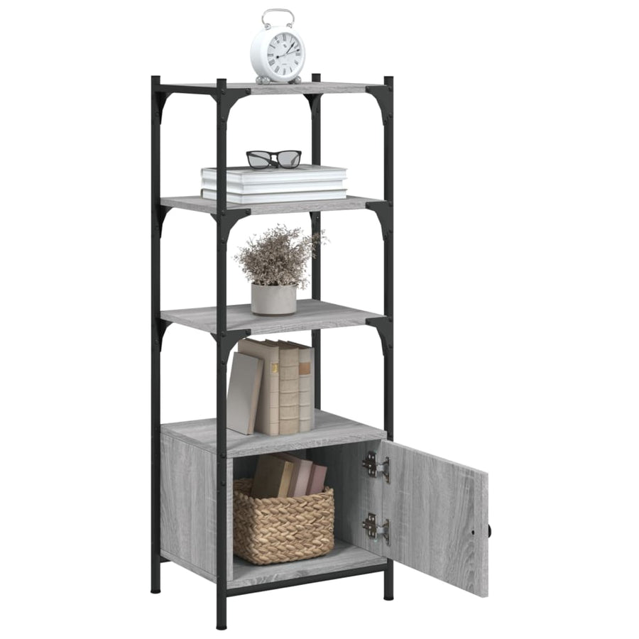 Boekenkast 3-Laags 4X30X09,5 Cm Bewerkt Hout 41 x 30 x 109.5 cm Grijs sonoma