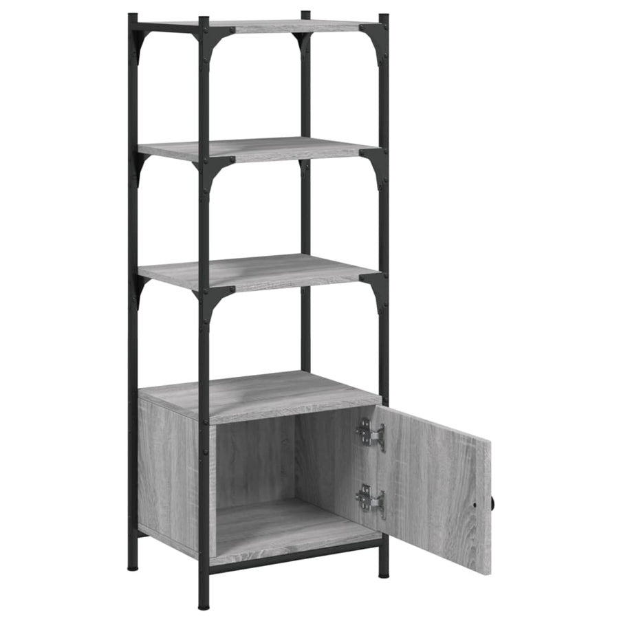 Boekenkast 3-Laags 4X30X09,5 Cm Bewerkt Hout 41 x 30 x 109.5 cm Grijs sonoma