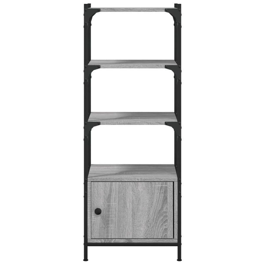 Boekenkast 3-Laags 4X30X09,5 Cm Bewerkt Hout 41 x 30 x 109.5 cm Grijs sonoma