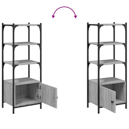 Boekenkast 3-Laags 4X30X09,5 Cm Bewerkt Hout 41 x 30 x 109.5 cm Grijs sonoma