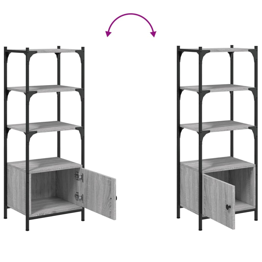 Boekenkast 3-Laags 4X30X09,5 Cm Bewerkt Hout 41 x 30 x 109.5 cm Grijs sonoma