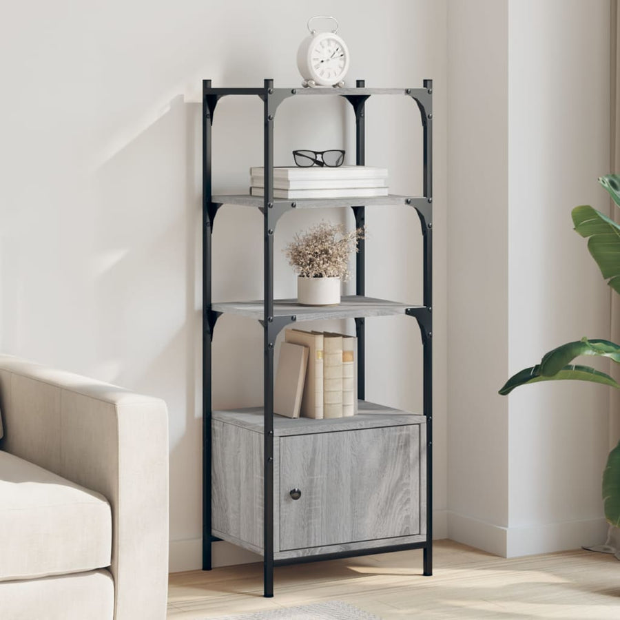 Boekenkast 3-Laags 4X30X09,5 Cm Bewerkt Hout 41 x 30 x 109.5 cm Grijs sonoma