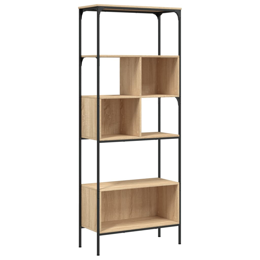 Boekenkast 5-Laags 76X33X88,5 Cm Bewerkt Hout Sonoma eiken
