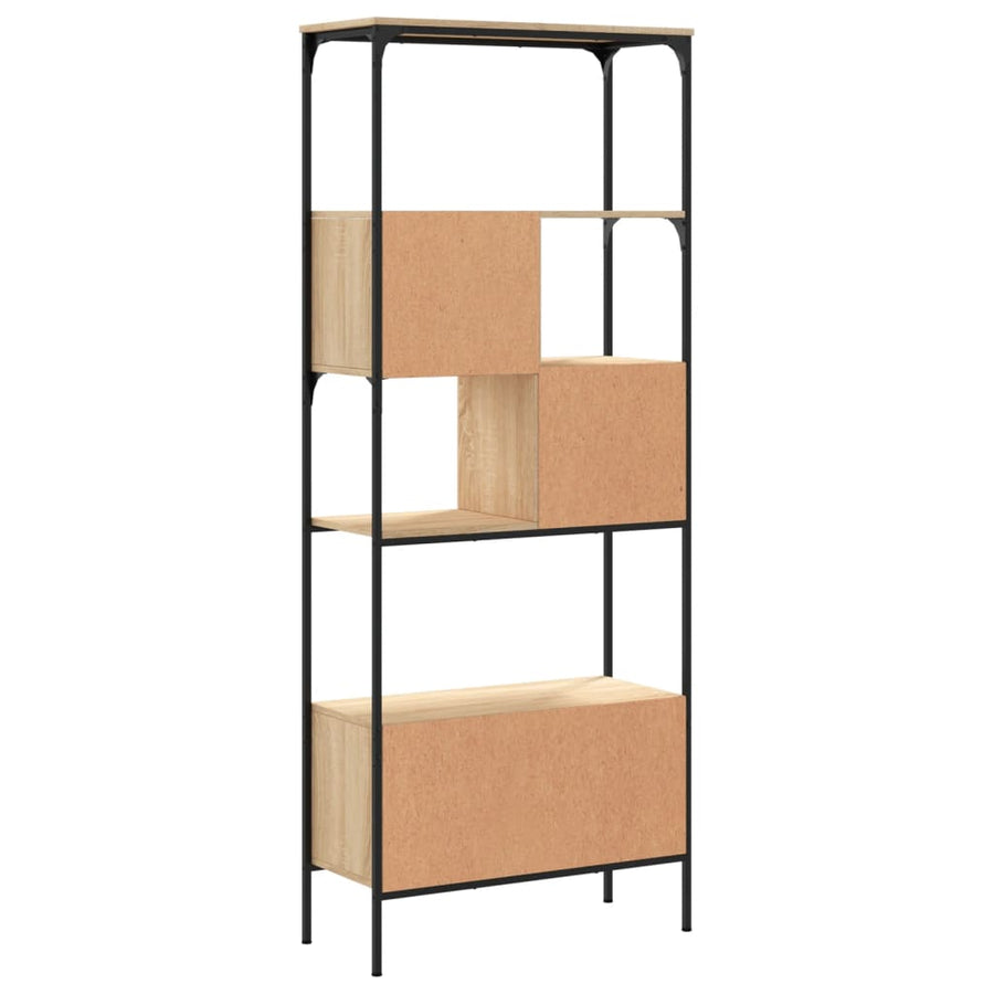 Boekenkast 5-Laags 76X33X88,5 Cm Bewerkt Hout Sonoma eiken