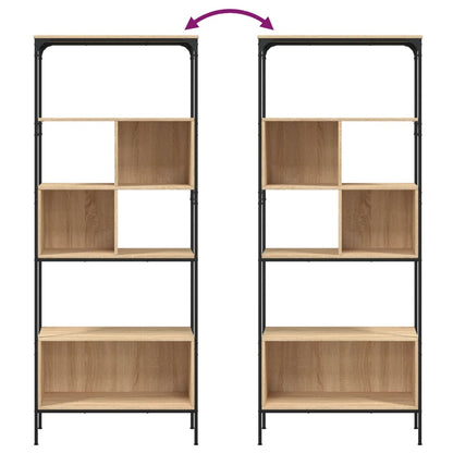 Boekenkast 5-Laags 76X33X88,5 Cm Bewerkt Hout Sonoma eiken