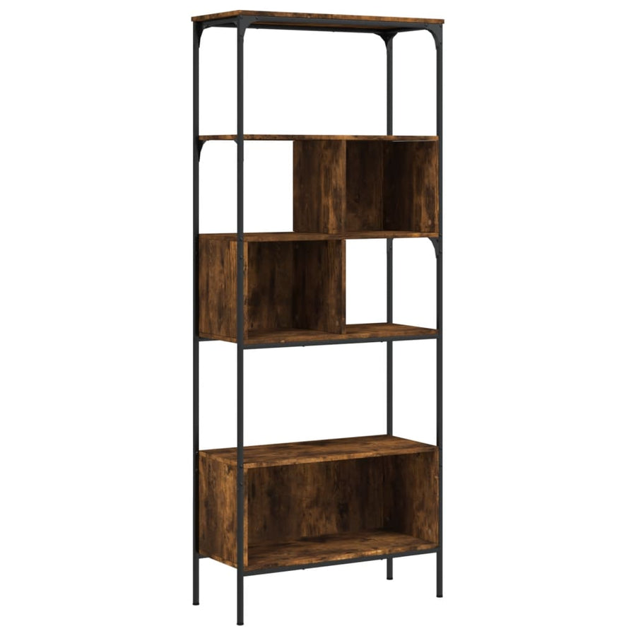 Boekenkast 5-Laags 76X33X88,5 Cm Bewerkt Hout Gerookt eiken