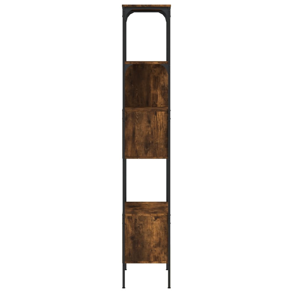 Boekenkast 5-Laags 76X33X88,5 Cm Bewerkt Hout Gerookt eiken