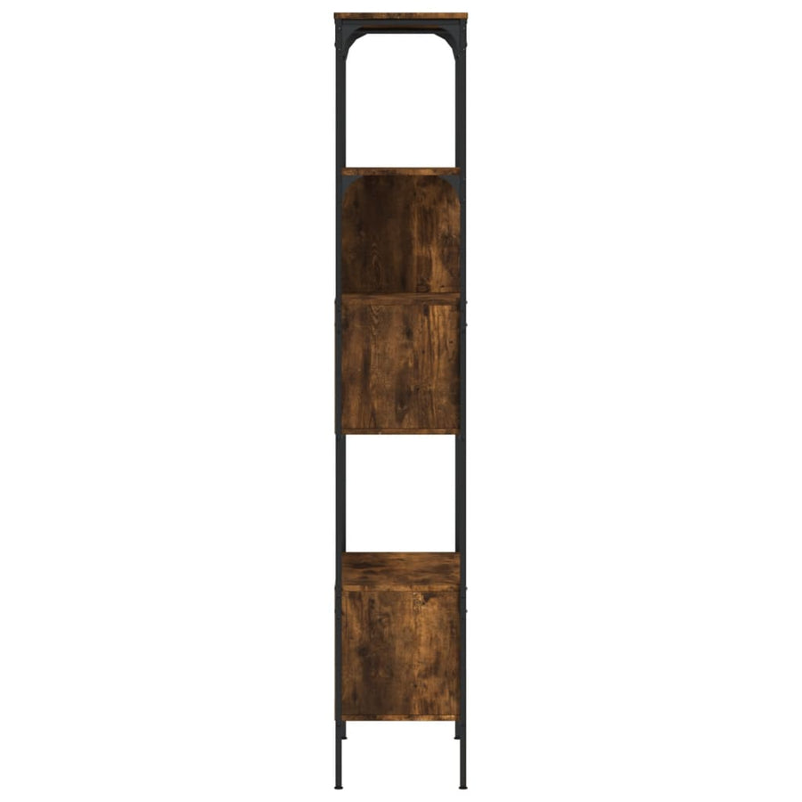 Boekenkast 5-Laags 76X33X88,5 Cm Bewerkt Hout Gerookt eiken