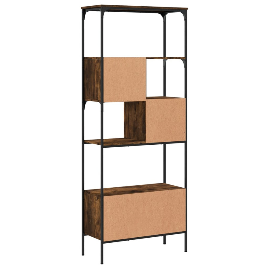 Boekenkast 5-Laags 76X33X88,5 Cm Bewerkt Hout Gerookt eiken