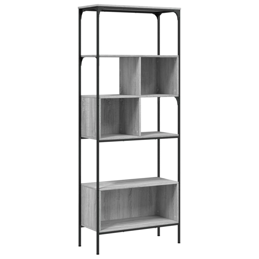 Boekenkast 5-Laags 76X33X88,5 Cm Bewerkt Hout Grijs sonoma