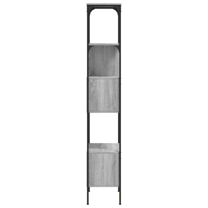 Boekenkast 5-Laags 76X33X88,5 Cm Bewerkt Hout Grijs sonoma