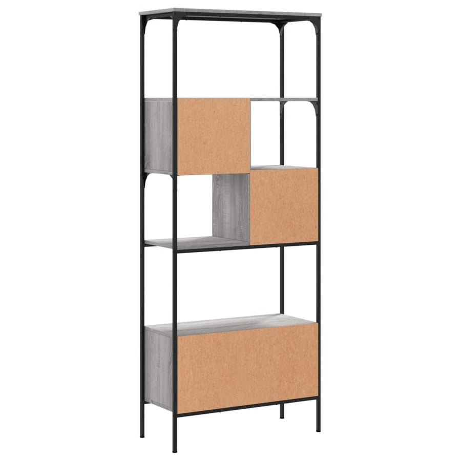 Boekenkast 5-Laags 76X33X88,5 Cm Bewerkt Hout Grijs sonoma
