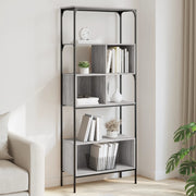 Boekenkast 76x33x188,5 cm bewerkt hout grijs