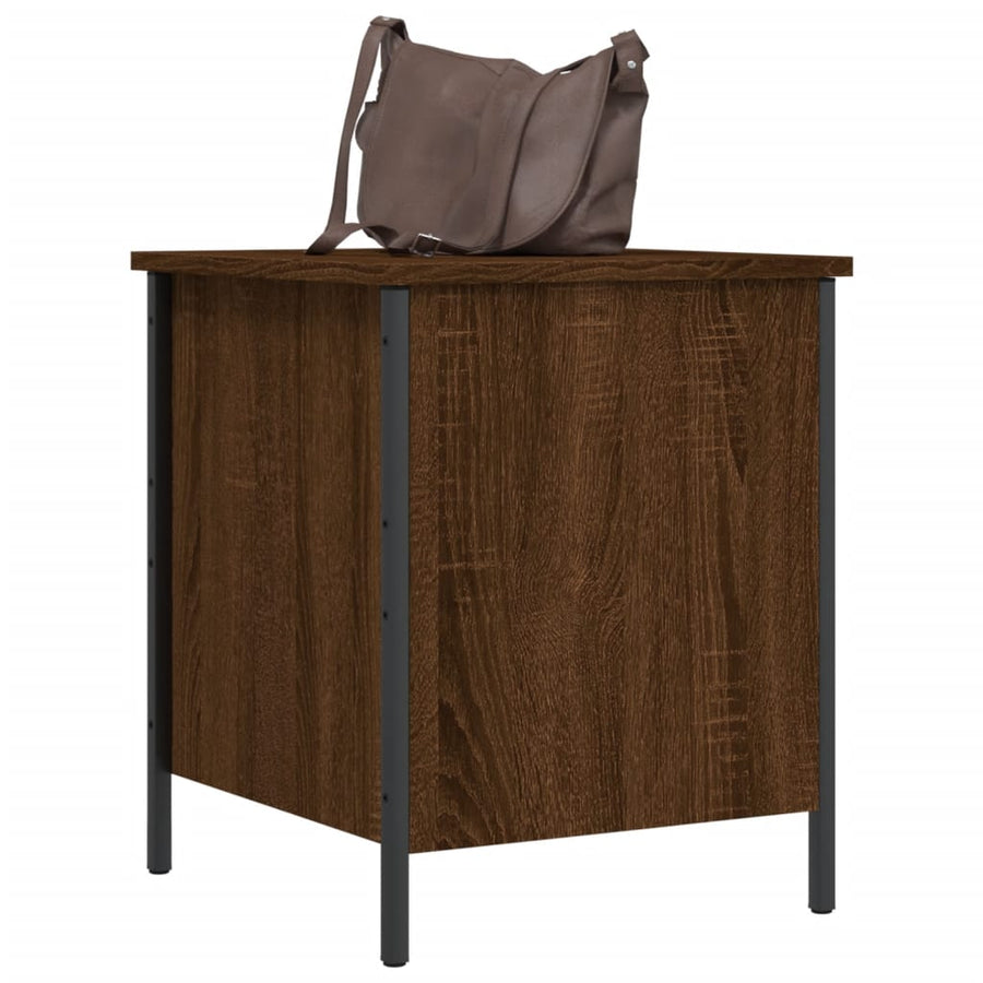 Opbergbankje 40X42,5X50 Cm Bewerkt Hout Bruineikenkleurig 40 x 42.5 x 50 cm bruin eikenkleur