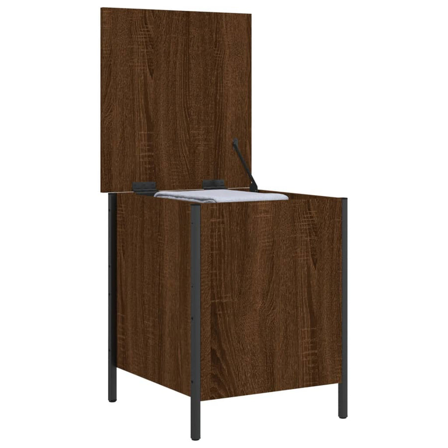 Opbergbankje 40X42,5X50 Cm Bewerkt Hout Bruineikenkleurig 40 x 42.5 x 50 cm bruin eikenkleur