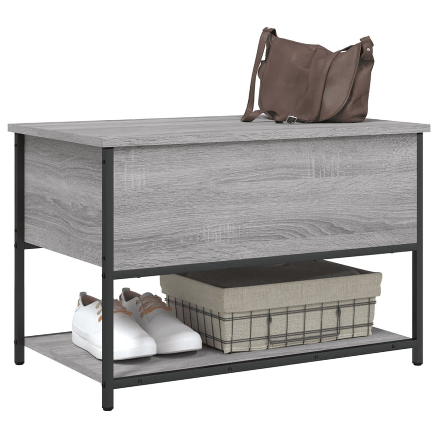 Opbergbankje 70X42,5X47 Cm Bewerkt Hout Eikenkleur 70 x 42.5 x 47 cm Grijs sonoma